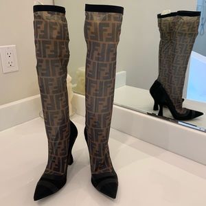 Fendi Colibri Zucca mesh boots